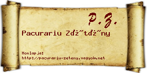 Pacurariu Zétény névjegykártya